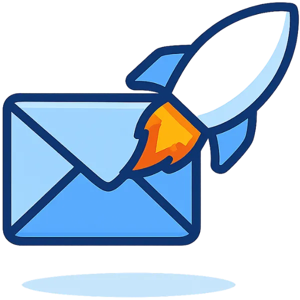 WP 1Stylized envelope with rocket flame, symbolizing fast communication or immediate email response. ( 600x600px ) Stylized envelope with rocket flame, symbolizing fast communication or immediate email response.